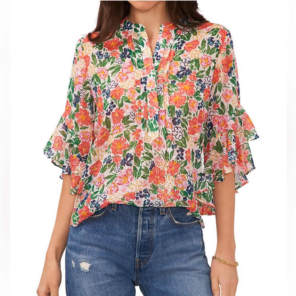 Vince Camuto Flutter Sleeve Blouse